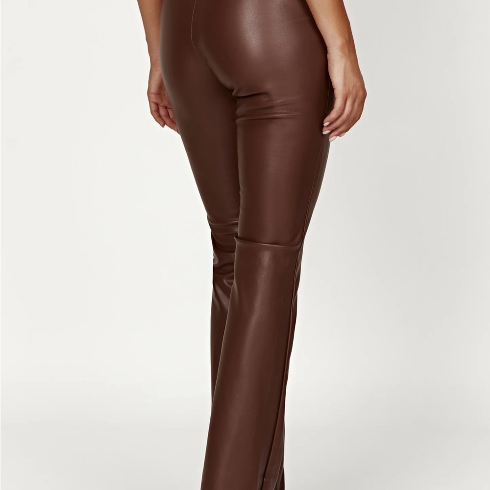 Brown Faux Leather Pants